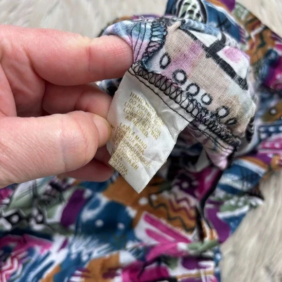 Vintage Christie & Jill Women's M Geo Abstract Printed High Rise Flowy Shorts - Picture 4 of 5